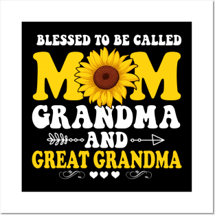 Blessed To Be Called Mom Grandma Great Grandma Posters and Art